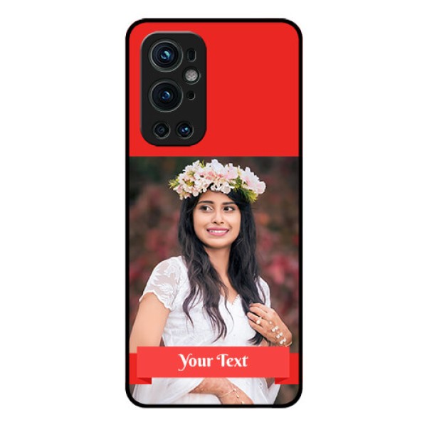 Oneplus 9 Pro 5G Custom Glass Phone Case - Simple Red Color Design