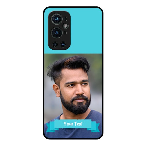 Oneplus 9 Pro 5G Personalized Glass Phone Case - Simple Blue Color Design Oneplus 9 Pro 5G Personalized Glass Phone Case - Simple Blue Color Design
