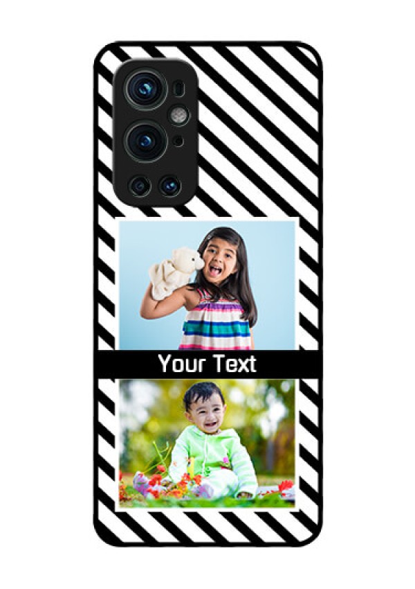 Oneplus 9 Pro 5G Photo Printing on Glass Case - Black And White Stripes Design