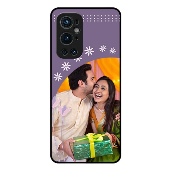 Oneplus 9 Pro 5G Custom Glass Mobile Case - Lavender flowers design 