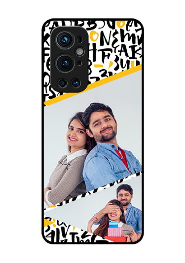 Oneplus 9 Pro 5G Custom Glass Mobile Case - Letters Pattern Design