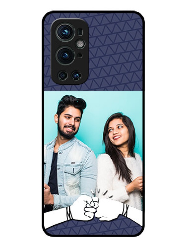 Custom Oneplus 9 Pro 5G Photo Printing on Glass Case - with Best Friends Design 