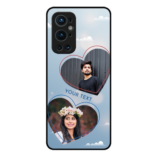 Oneplus 9 Pro 5G Custom Glass Mobile Case - Blue Color Couple Design Oneplus 9 Pro 5G Custom Glass Mobile Case - Blue Color Couple Design