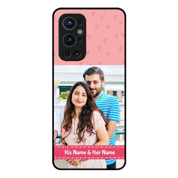 Oneplus 9 Pro 5G Personalized Glass Phone Case - Love Design Peach Color Oneplus 9 Pro 5G Personalized Glass Phone Case - Love Design Peach Color