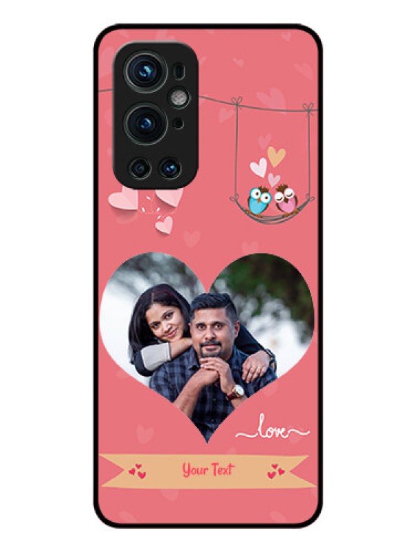 Custom Oneplus 9 Pro 5G Personalized Glass Phone Case - Peach Color Love Design 