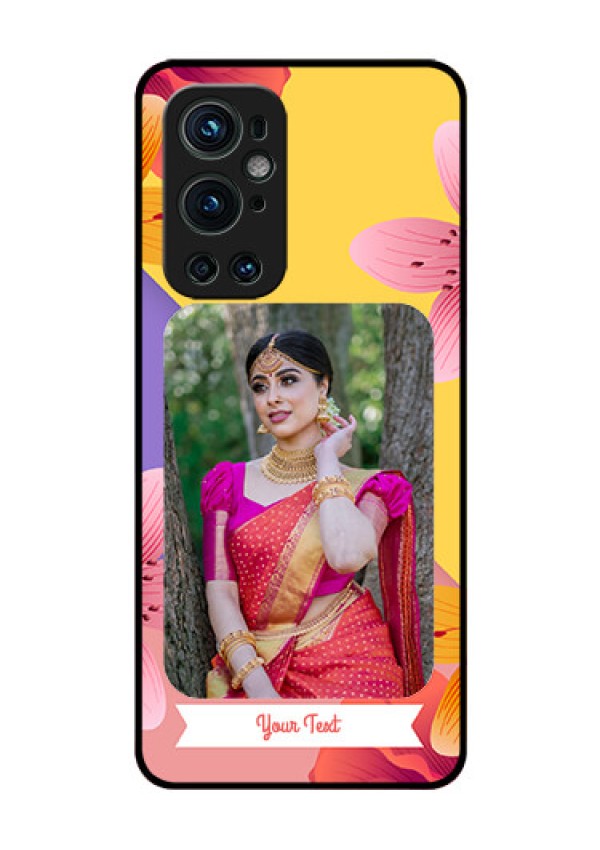 Oneplus 9 Pro 5G Custom Glass Mobile Case - 3 Image With Vintage Floral Design