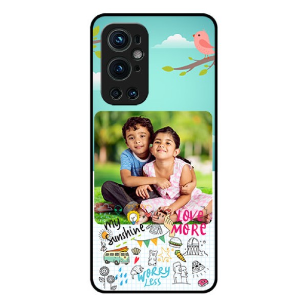 Oneplus 9 Pro 5G Photo Printing on Glass Case - Doodle love Design