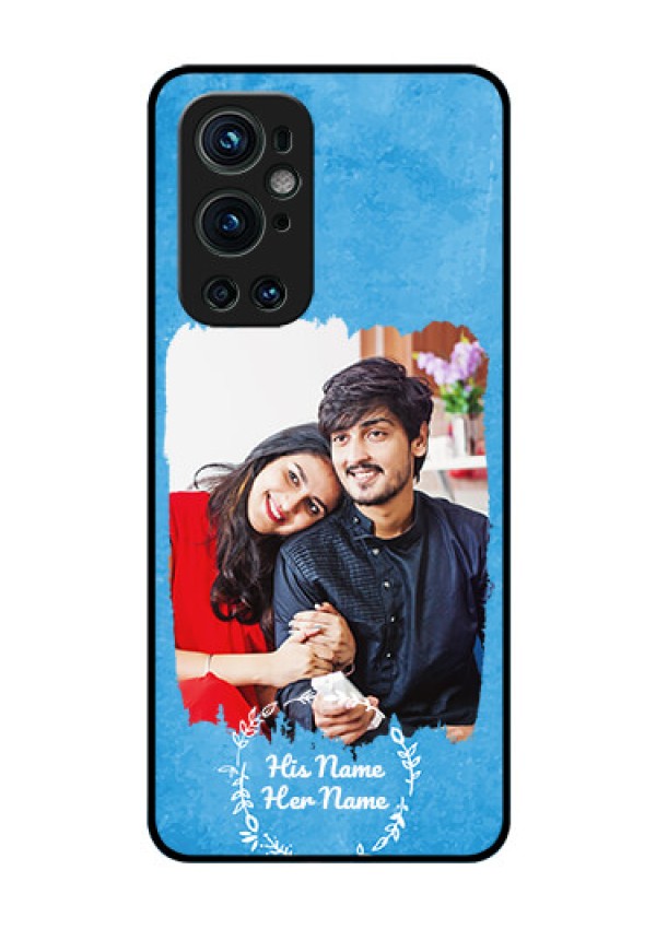OnePlus 9 Pro 5G Custom Glass Phone Case - Blue Color Vintage Design