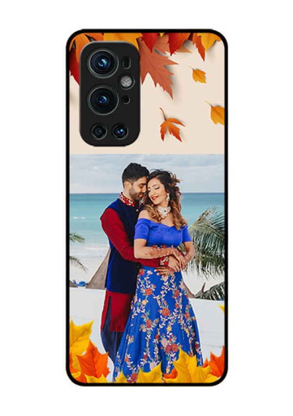 Oneplus 9 Pro 5G Photo Printing on Glass Case - Autumn Maple Leaves Design