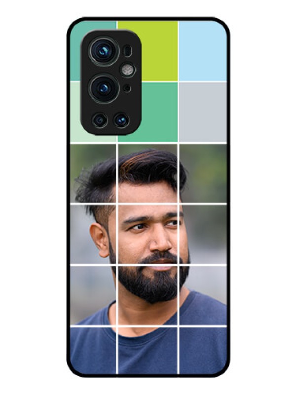 Custom Oneplus 9 Pro 5G Photo Printing on Glass Case - with white box pattern 