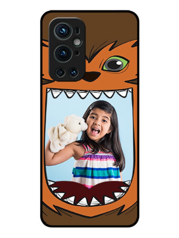 Custom Oneplus 9 Pro 5G Photo Printing on Glass Case - Owl Monster Back Case Design