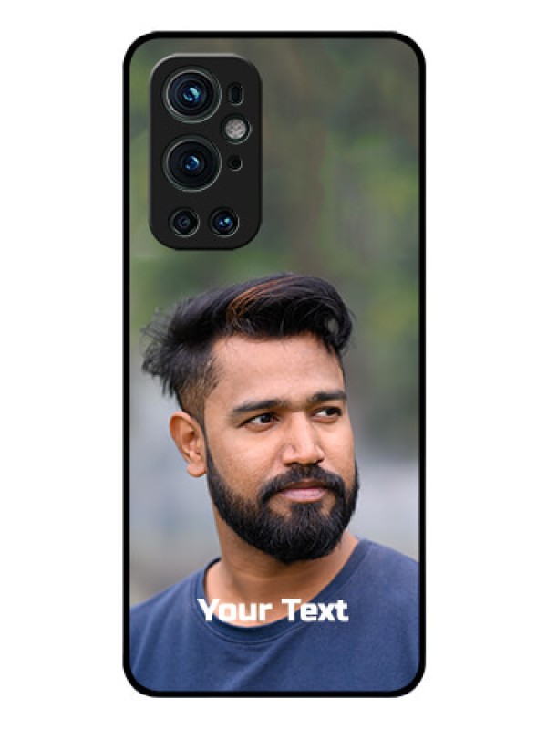 Custom Oneplus 9 Pro 5G Glass Mobile Cover: Photo with Text