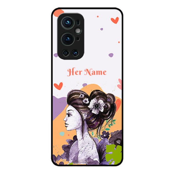 OnePlus 9 Pro 5G Personalized Glass Phone Case - Woman And Nature Design