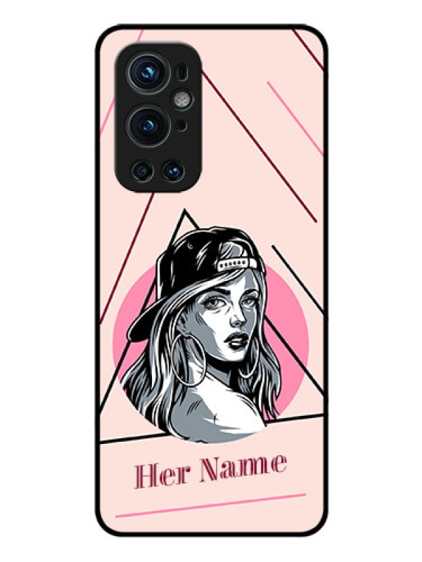 Custom OnePlus 9 Pro 5G Personalized Glass Phone Case - Rockstar Girl Design