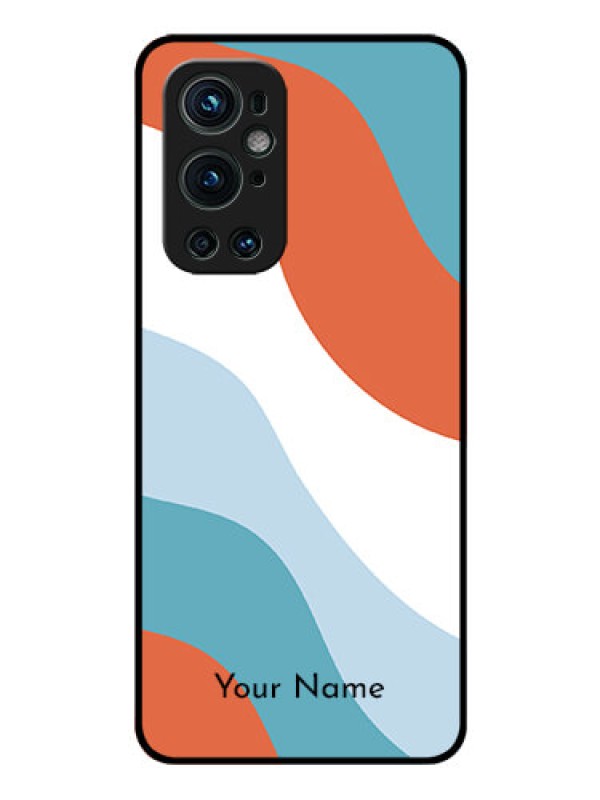 Custom OnePlus 9 Pro 5G Custom Glass Mobile Case - coloured Waves Design