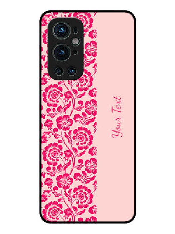 Custom OnePlus 9 Pro 5G Custom Glass Phone Case - Attractive Floral Pattern Design