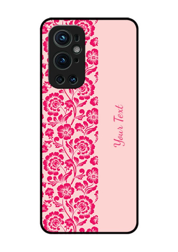 OnePlus 9 Pro 5G Custom Glass Phone Case - Attractive Floral Pattern Design