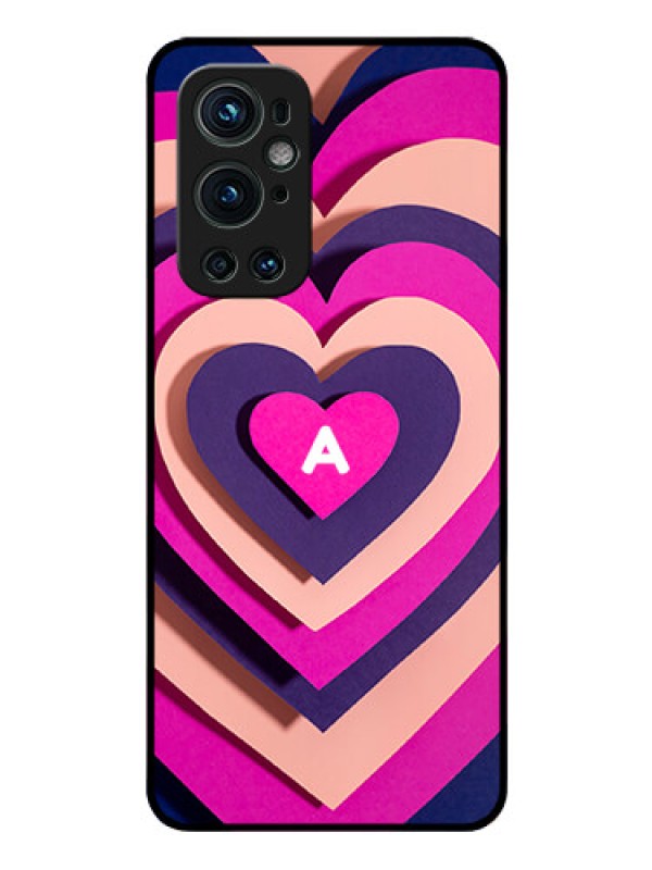 Custom OnePlus 9 Pro 5G Custom Glass Mobile Case - Cute Heart Pattern Design