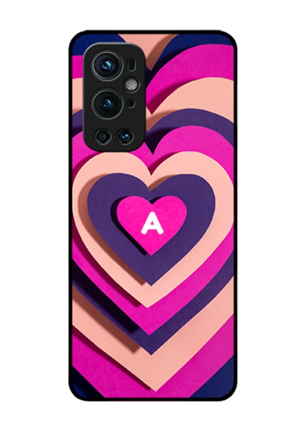 OnePlus 9 Pro 5G Custom Glass Mobile Case - Cute Heart Pattern Design