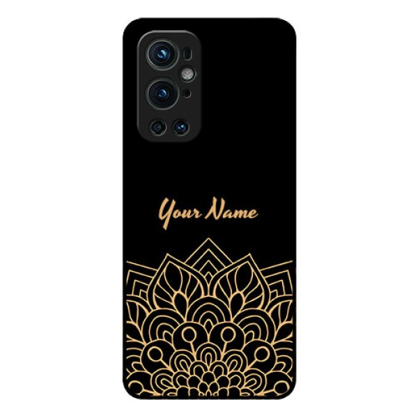 OnePlus 9 Pro 5G Custom Glass Phone Case - Golden mandala Design OnePlus 9 Pro 5G Custom Glass Phone Case - Golden mandala Design