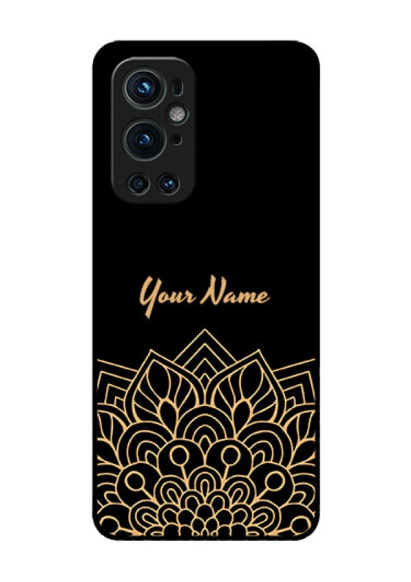 OnePlus 9 Pro 5G Custom Glass Phone Case - Golden mandala Design