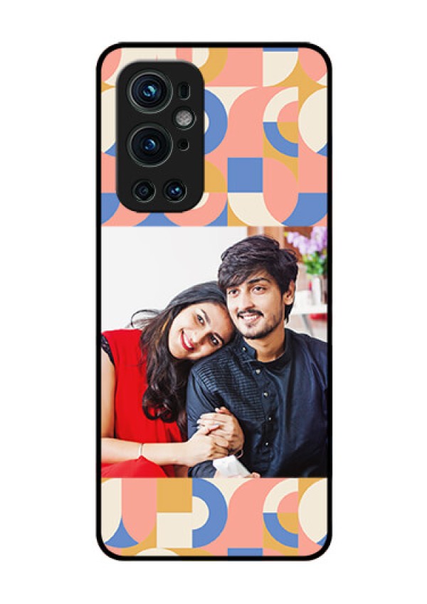 OnePlus 9 Pro 5G Photo Printing on Glass Case - Semi-circle Maze Pattern Design