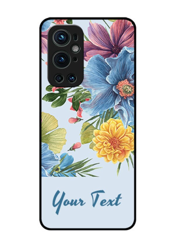OnePlus 9 Pro 5G Custom Glass Mobile Case - Stunning Watercolored Flowers Painting Design