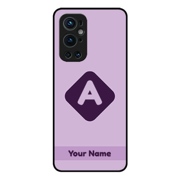 OnePlus 9 Pro 5G Custom Glass Mobile Case - Custom Letter in curved badge Design