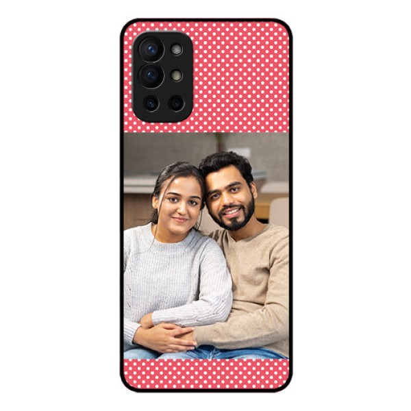 Oneplus 9R 5G Custom Glass Phone Case - White Dotted Design