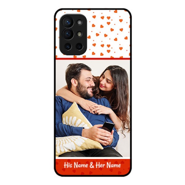 Oneplus 9R 5G Custom Glass Phone Case - Orange Love Symbol Design Oneplus 9R 5G Custom Glass Phone Case - Orange Love Symbol Design
