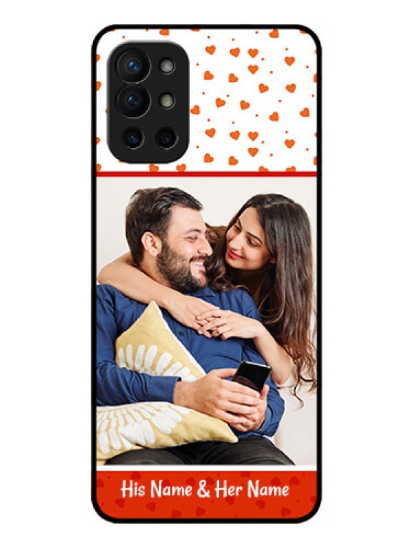 Custom Oneplus 9R 5G Custom Glass Phone Case - Orange Love Symbol Design