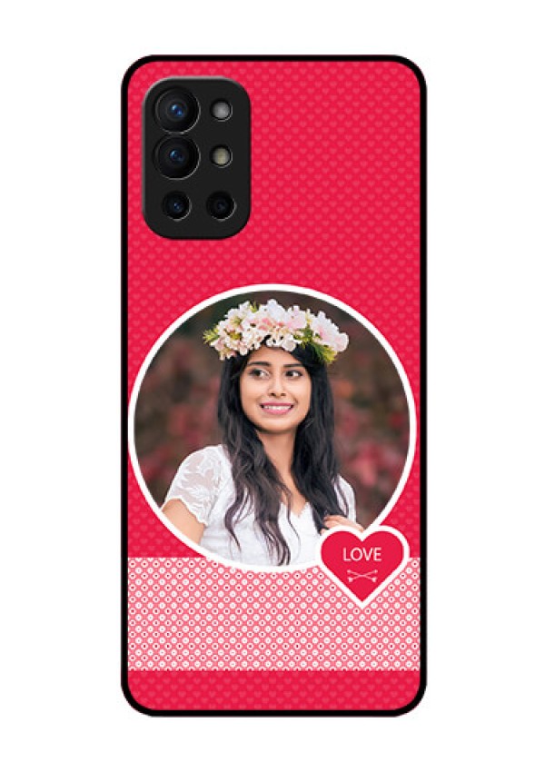 Oneplus 9R 5G Personalised Glass Phone Case - Pink Pattern Design