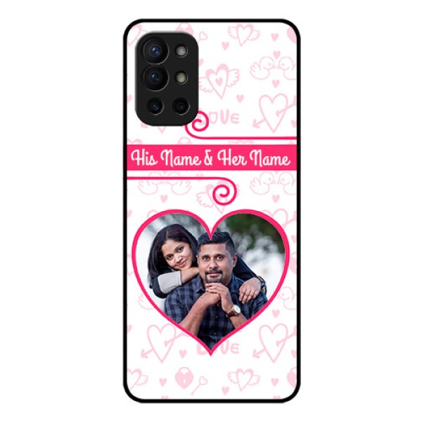 Oneplus 9R 5G Personalized Glass Phone Case - Heart Shape Love Design