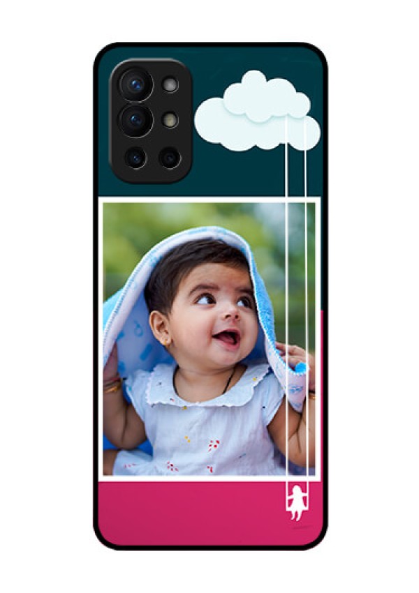 Oneplus 9R 5G Custom Glass Phone Case - Cute Girl with Cloud Design
