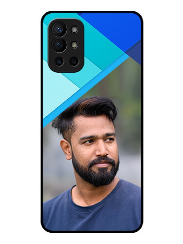 Custom Oneplus 9R 5G Custom Glass Phone Case - Blue Pattern Design