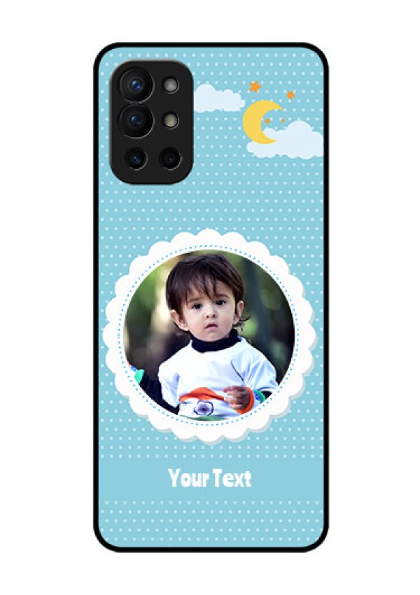 Oneplus 9R 5G Personalised Glass Phone Case - Violet Pattern Design