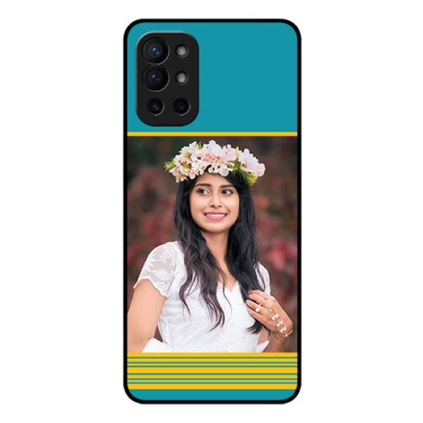 Oneplus 9R 5G Custom Glass Phone Case - Yellow & Blue Design 