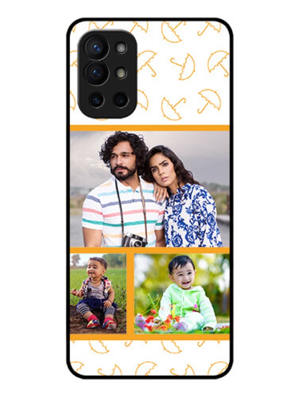 Custom Oneplus 9R 5G Custom Glass Mobile Case - Yellow Pattern Design