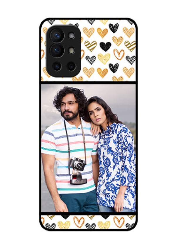 Oneplus 9R 5G Photo Printing on Glass Case - Love Symbol Design