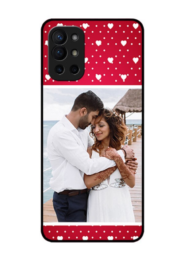 Oneplus 9R 5G Photo Printing on Glass Case - Hearts Mobile Case Design