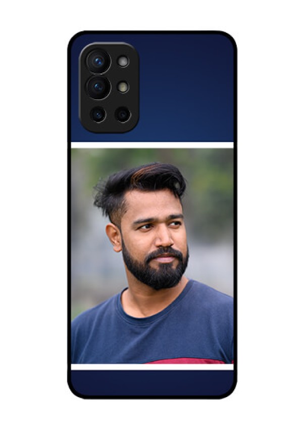 Oneplus 9R 5G Personalized Glass Phone Case - Simple Royal Blue Design