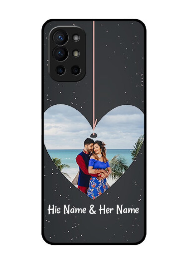 Oneplus 9R 5G Custom Glass Phone Case - Hanging Heart Design