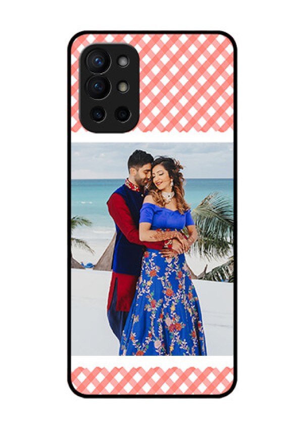 Oneplus 9R 5G Personalized Glass Phone Case - Pink Pattern Design