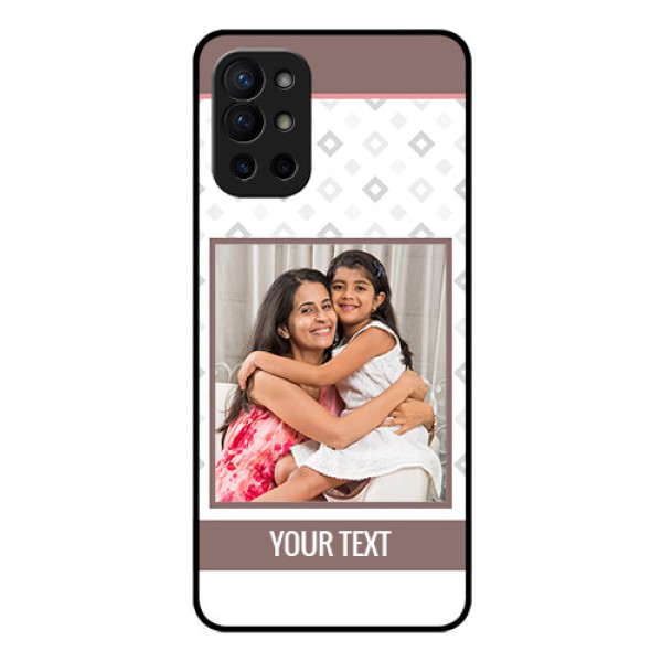 Oneplus 9R 5G Photo Printing on Glass Case - Simple Diamond Design