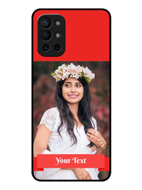 Custom Oneplus 9R 5G Custom Glass Phone Case - Simple Red Color Design