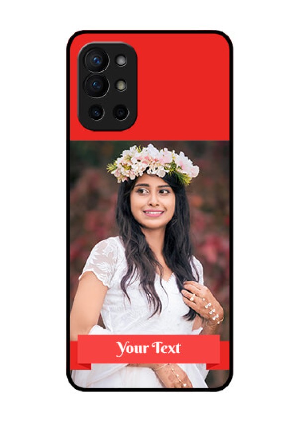 Oneplus 9R 5G Custom Glass Phone Case - Simple Red Color Design