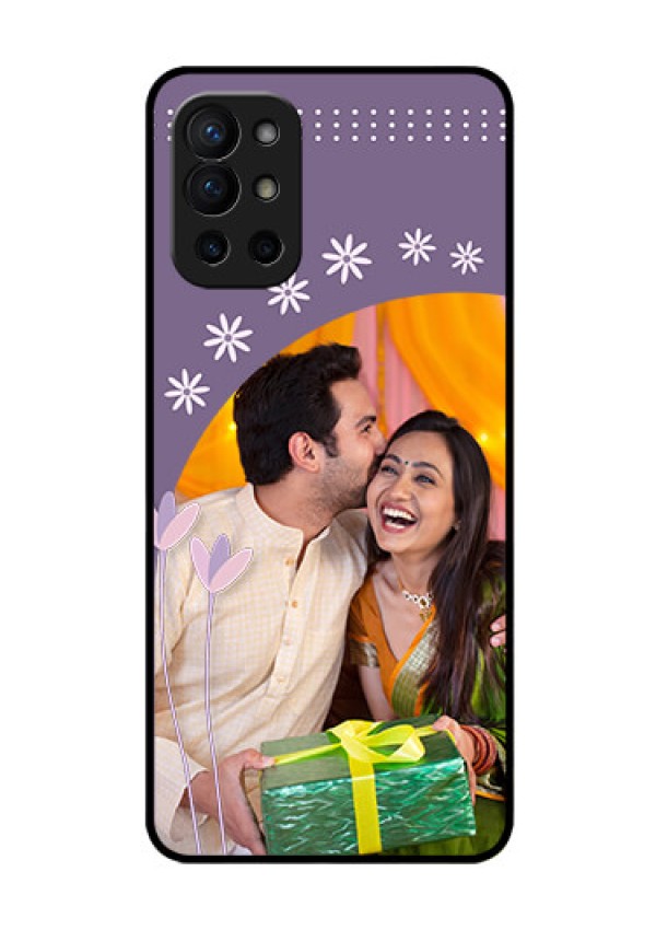 Oneplus 9R 5G Custom Glass Mobile Case - Lavender flowers design 
