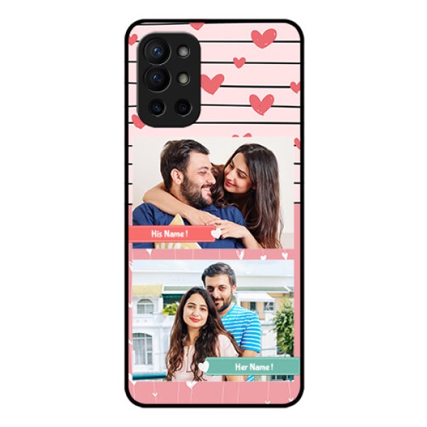 Oneplus 9R 5G Custom Glass Mobile Case - Photo with Heart Design Oneplus 9R 5G Custom Glass Mobile Case - Photo with Heart Design