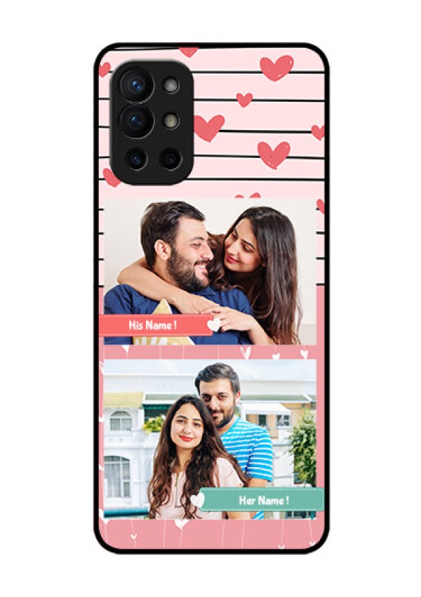 Oneplus 9R 5G Custom Glass Mobile Case - Photo with Heart Design
