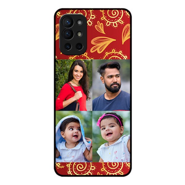 Oneplus 9R 5G Photo Printing on Glass Case - 4 Image Traditional Design